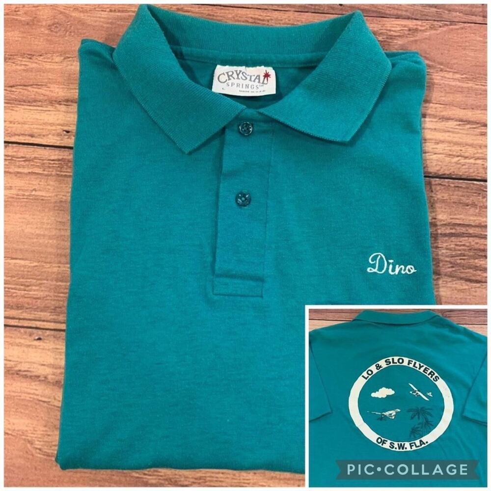Vintage 1980s single stitch polo shirt - retro South Florida 80s Miami Vice